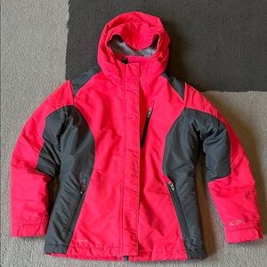 Champion Kids Puffer Jacket in Pink and Gray, skiing jacket
